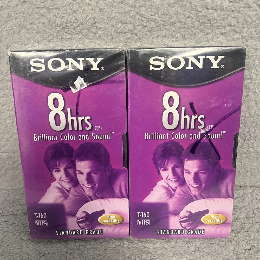 NIB Sony Blank Video Tapes T-160 VHS VL/WA 8 Hours Standard‎ Grade *Sealed
